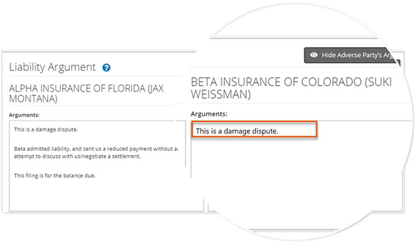 Screenshot of Liability Argument