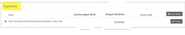 Screenshot of Payments