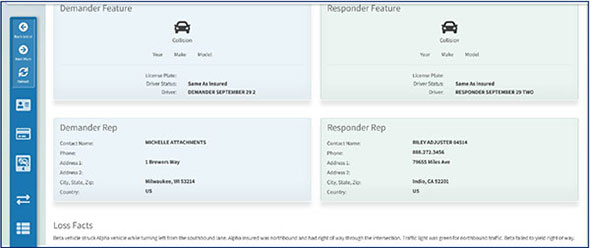 Screenshot of the Demander Feature and Responder Feature information