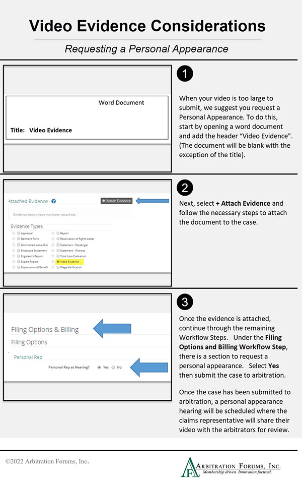 Video evidence considerations