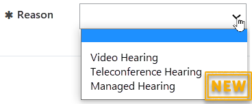 Image of the hearing options drop down