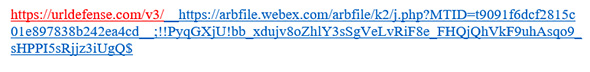 Example of url defense embedded in link