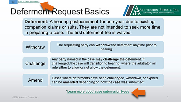 Image of the Deferment Request Basic page